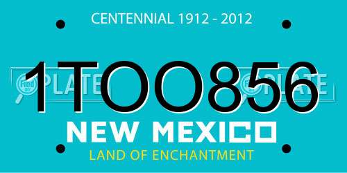 1TOO856 New Mexico License Plate