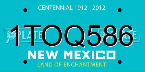 1TOQ586 New Mexico License Plate