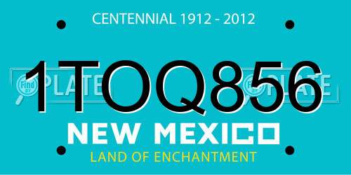 1TOQ856 New Mexico License Plate