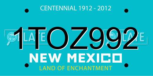 1TOZ992 New Mexico License Plate