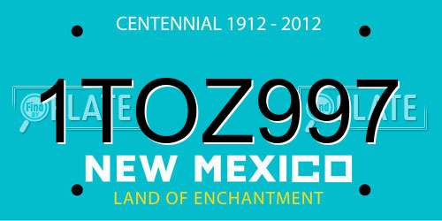 1TOZ997 New Mexico License Plate