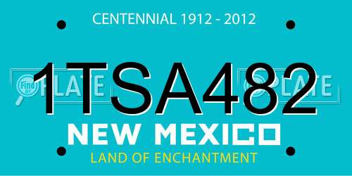 1TSA482 New Mexico License Plate