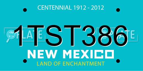 1TST386 New Mexico License Plate