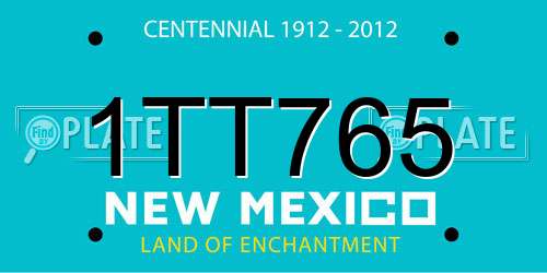 1TT765 New Mexico License Plate