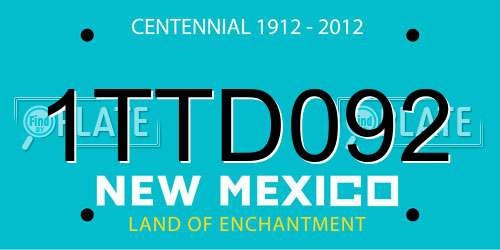 1TTD092 New Mexico License Plate