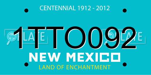 1TTO092 New Mexico License Plate