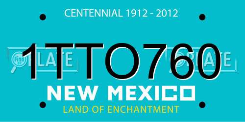 1TTO760 New Mexico License Plate
