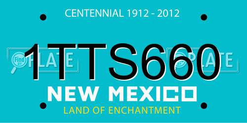 1TTS660 New Mexico License Plate