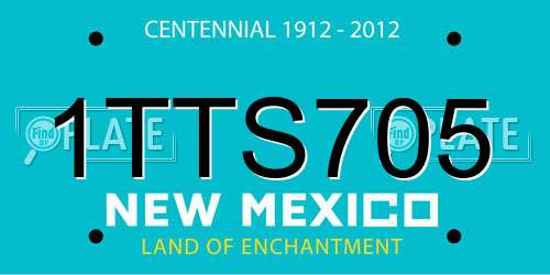 1TTS705 New Mexico License Plate