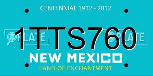 1TTS760 New Mexico License Plate