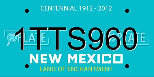 1TTS960 New Mexico License Plate
