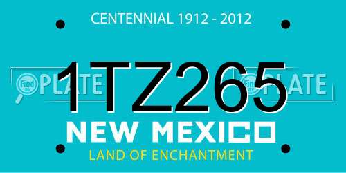 1TZ265 New Mexico License Plate