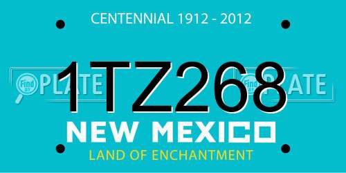1TZ268 New Mexico License Plate