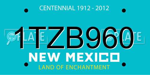 1TZB960 New Mexico License Plate