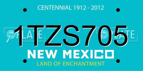1TZS705 New Mexico License Plate