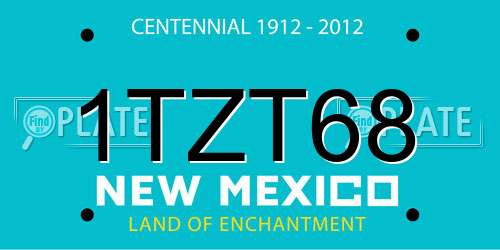 1TZT68 New Mexico License Plate