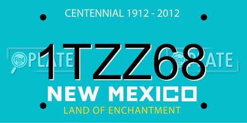 1TZZ68 New Mexico License Plate