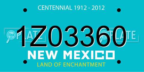 1Z03360 New Mexico License Plate
