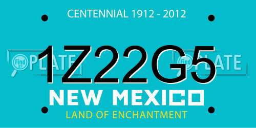 1Z22G5 New Mexico License Plate