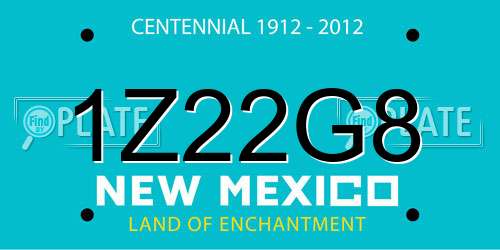 1Z22G8 New Mexico License Plate