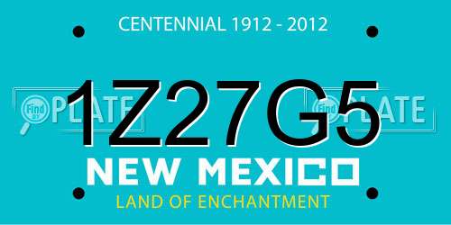 1Z27G5 New Mexico License Plate