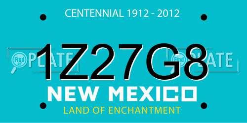 1Z27G8 New Mexico License Plate