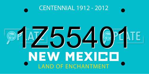 1Z55401 New Mexico License Plate