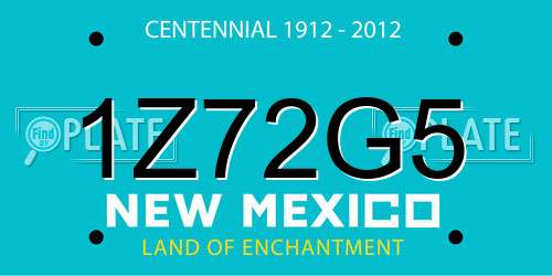 1Z72G5 New Mexico License Plate