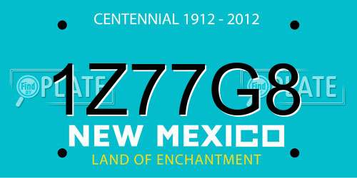 1Z77G8 New Mexico License Plate