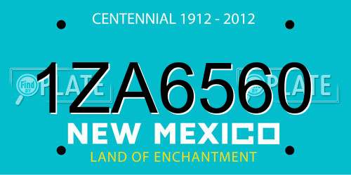 1ZA6560 New Mexico License Plate