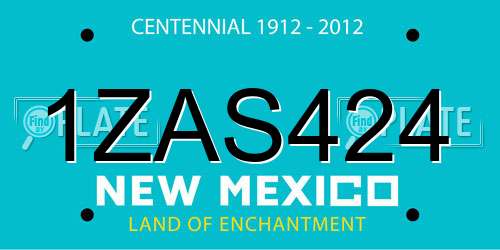 1ZAS424 New Mexico License Plate