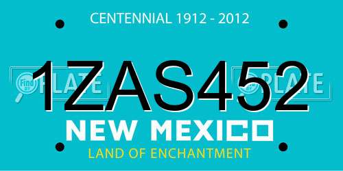 1ZAS452 New Mexico License Plate