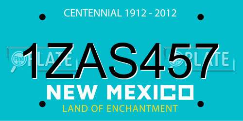 1ZAS457 New Mexico License Plate