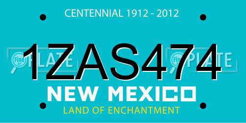 1ZAS474 New Mexico License Plate