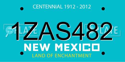 1ZAS482 New Mexico License Plate