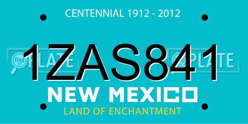 1ZAS841 New Mexico License Plate