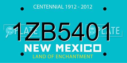 1ZB5401 New Mexico License Plate