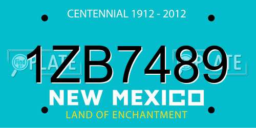 1ZB7489 New Mexico License Plate