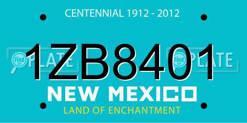 1ZB8401 New Mexico License Plate