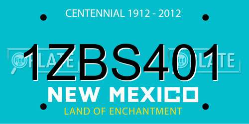 1ZBS401 New Mexico License Plate