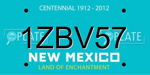1ZBV57 New Mexico License Plate