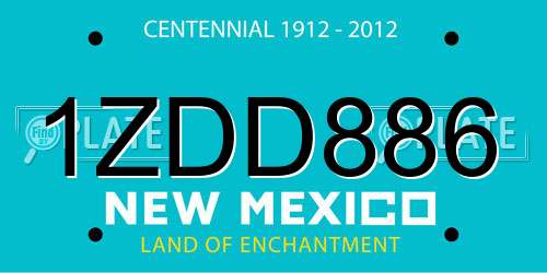1ZDD886 New Mexico License Plate