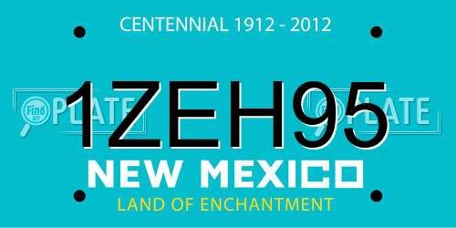 1ZEH95 New Mexico License Plate