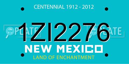 1ZI2276 New Mexico License Plate