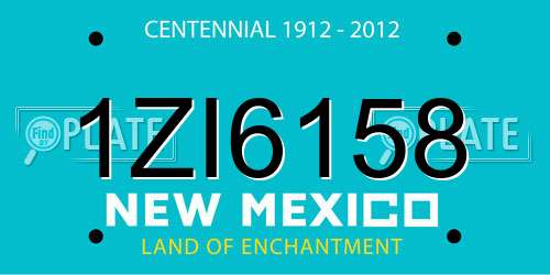 1ZI6158 New Mexico License Plate
