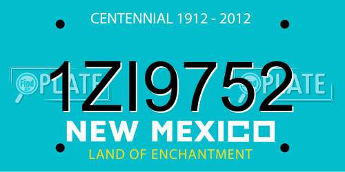 1ZI9752 New Mexico License Plate