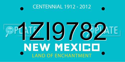 1ZI9782 New Mexico License Plate