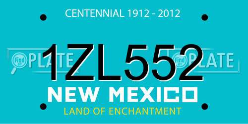1ZL552 New Mexico License Plate