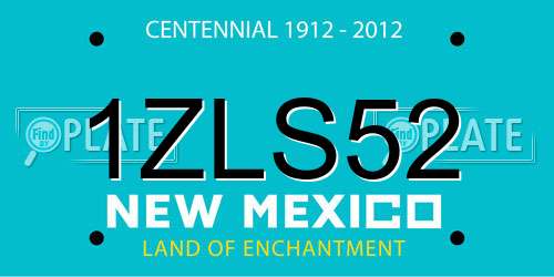 1ZLS52 New Mexico License Plate