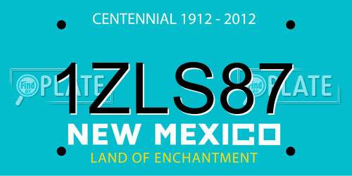 1ZLS87 New Mexico License Plate